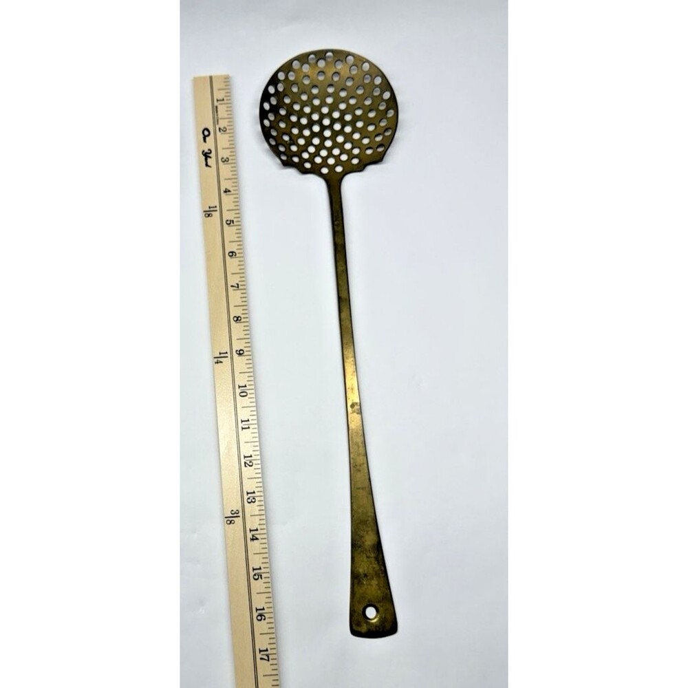 Rosenthal Netter Brass Skimmer Set 3 MCM French Country India Kitchen Vintage - Picture 6 of 10